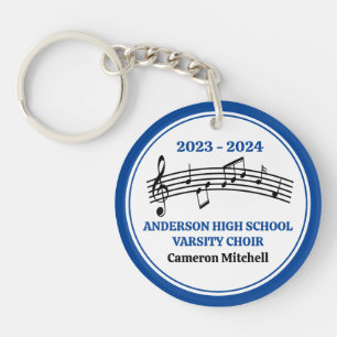 Blue High School Varsity Choir Customizable Key Ring
