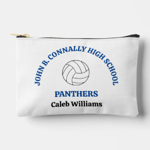 Blue High School Volleyball Player Personalised Accessory Pouch