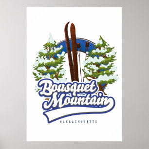 Blue Hills Massachusetts Ski logo Poster