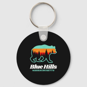 Blue hills massachusetts skiing snowboarding bear key ring