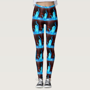 blue hippie girl leggings
