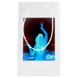 blue hippie girl small gift bag