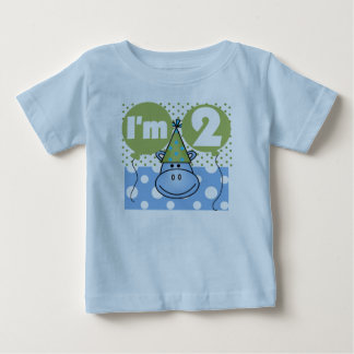 Blue Hippo 2nd Birthday Baby T-Shirt