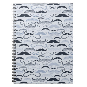 Blue Hipster Moustaches Notebook