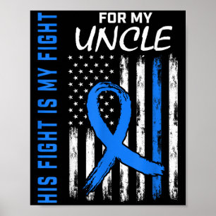 Blue His Fight Is My Fight Diabetes Awareness Shir Poster