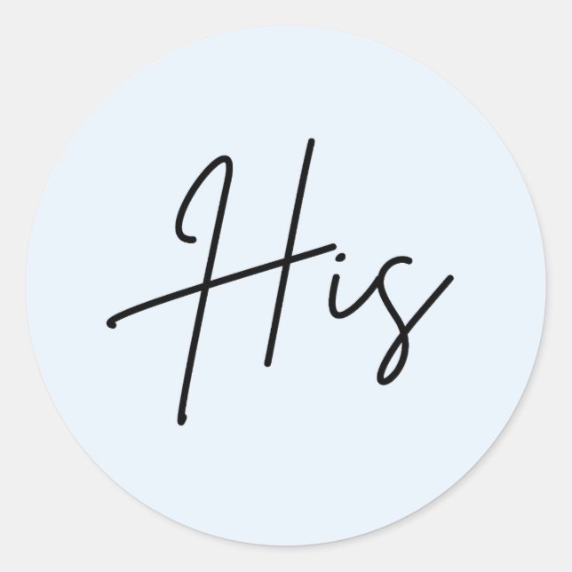 Blue His for wedding  welcome bag sticker (Front)