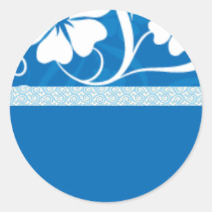 blue hisbiscus classic round sticker