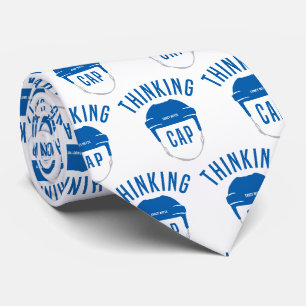 Blue Hockey Helmet Thinking Cap Tie