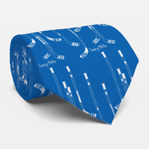 Blue Hockey Sticks Tie