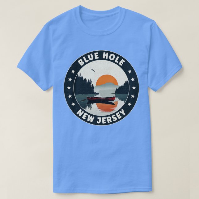Blue Hole New Jersey Sunset T-Shirt (Design Front)
