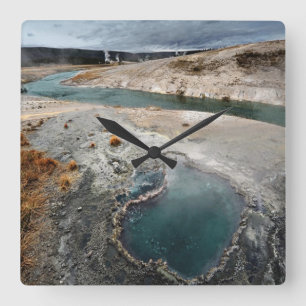 Blue Hole Square Wall Clock