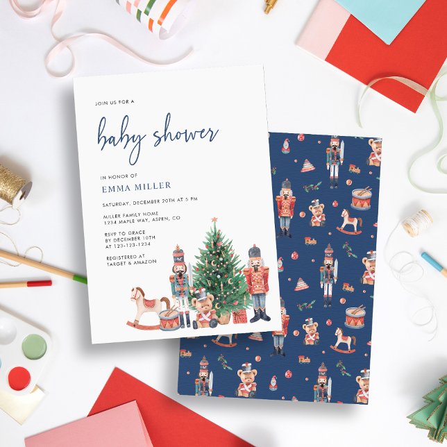 Blue Holiday Baby Shower Invitation (Blue Holiday Baby Shower Invitation
)