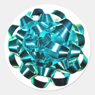 Blue Holiday Bow Christmas Season Envelope Sticker