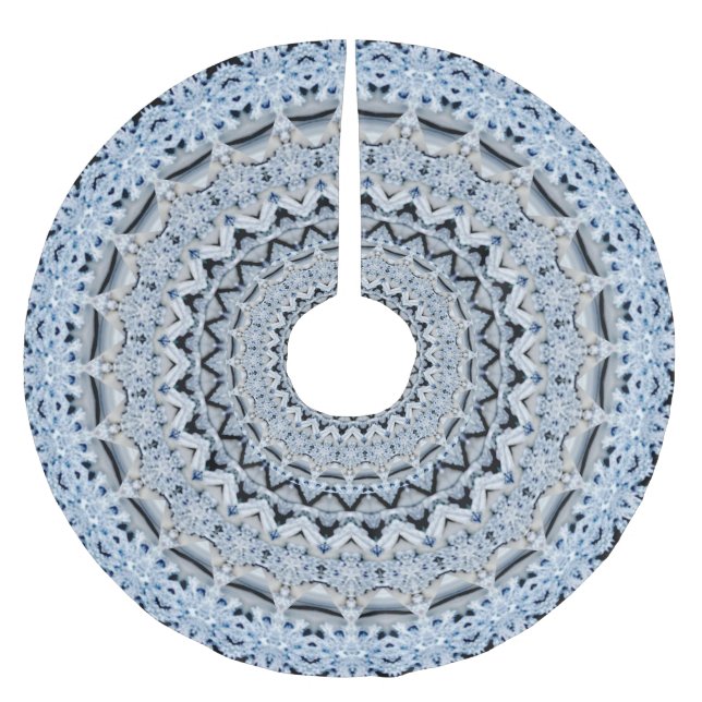 Blue Holiday Christmas Tree Skirt (Front)