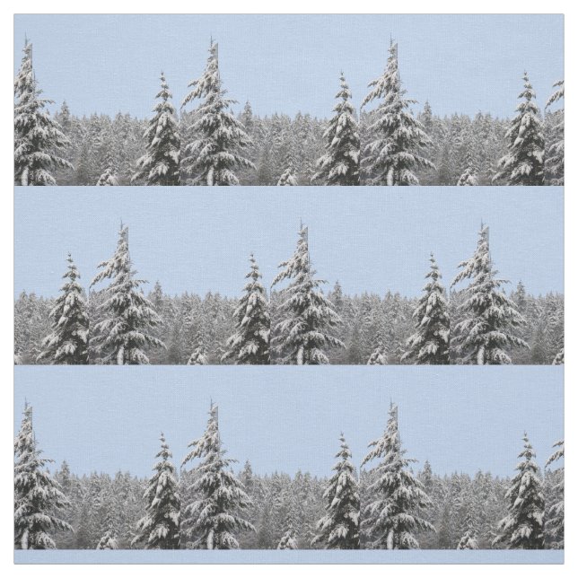 Blue Holiday Fabric Blue Christmas Tree Fabrics (Swatch)