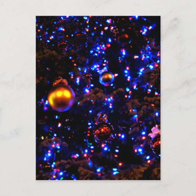 Blue Holiday Glow Postcard (Front)