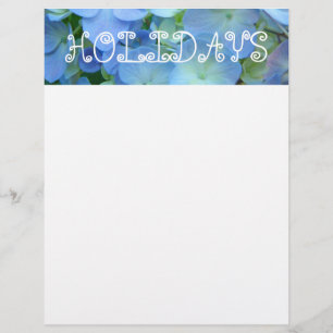 Blue HOLIDAYS Flyers paper Themed Floral paper
