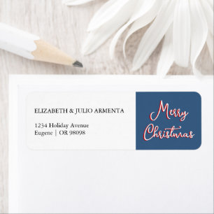 Blue Holly Jolly Christmas Return Address
