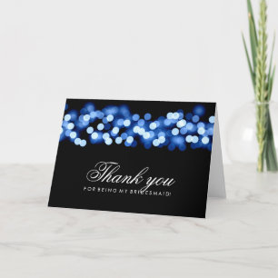 Blue Hollywood Glam Thank You Bridesmaid Card