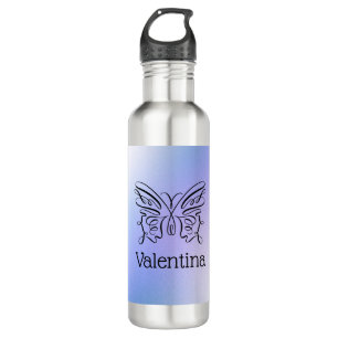 Blue Holographic Butterfly Monogram Name  710 Ml Water Bottle