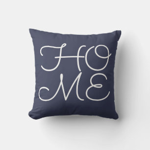 blue 'home, my favourite place' outdoor cushion