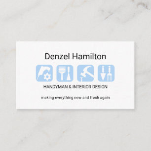 Blue Home Repair Design Tools Business Card