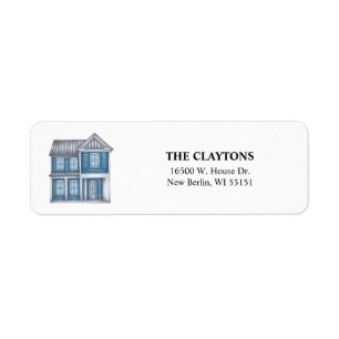 Blue Home Return Address Labels