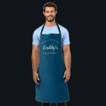 Blue Homemade with Love Daddy's Kitchen Apron<br><div class="desc">Let's get baking. This customisable apron is perfect for "Daddy" (change the word Daddy's to Dada's, Papa's, dad's, Pop's etc.) Seen here in blue. Stylish typography style treatment. Encourage his with this special gift. Perfect for baking those holiday Christmas cookies, cooking delicious meals. Featuring the words "Homemade with love" for...</div>