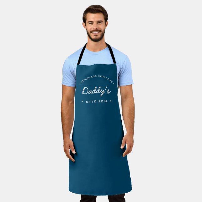 Blue Homemade with Love Daddy's Kitchen Apron (Worn)