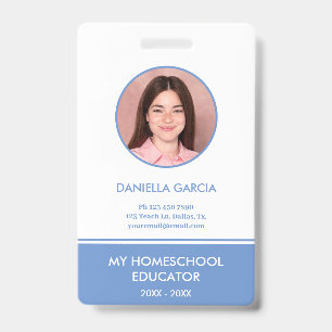 Blue Homeschool Teacher ID Badge