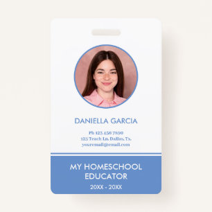 Blue Homeschool Teacher ID Badge