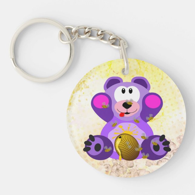 Blue honey bear key ring (Front)