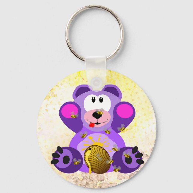 Blue honey bear key ring (Front)