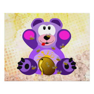 Blue honey bear poster