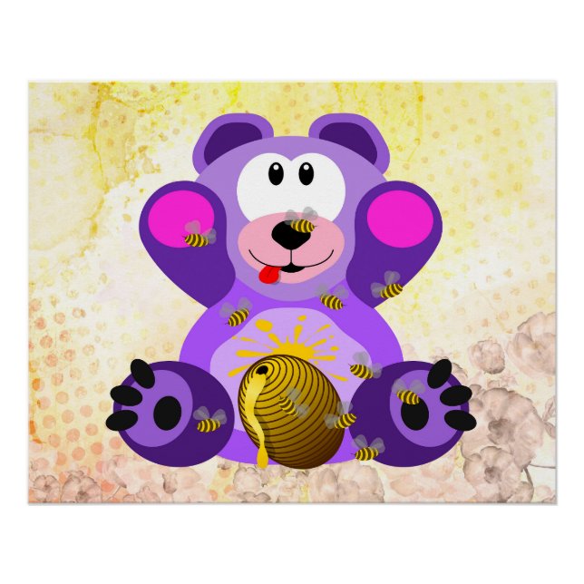 Blue honey bear poster (Front)