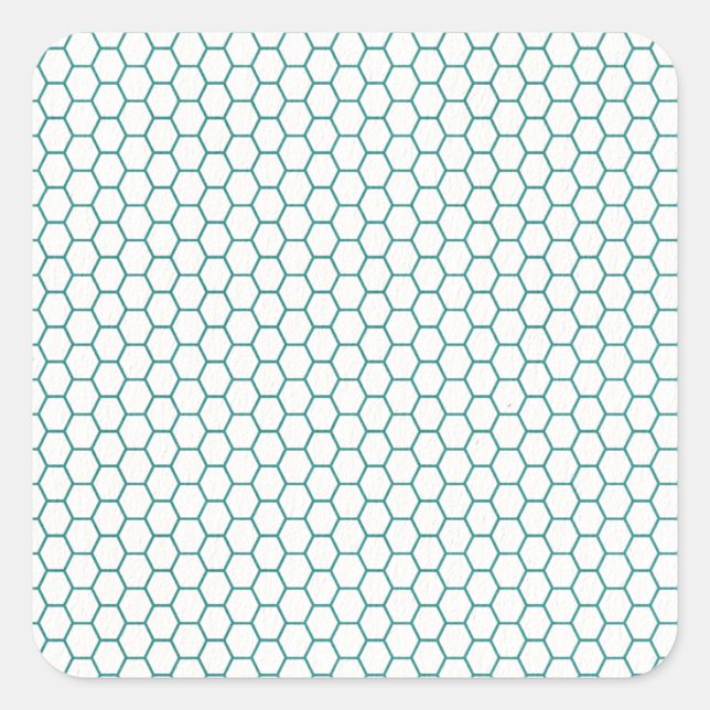 Blue Honey Comb Pattern Square Sticker (Front)