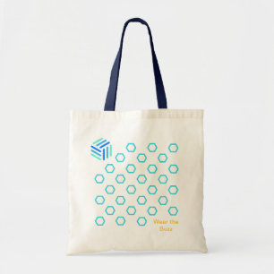 Blue Honeycomb Tote Bag   Eco-Friendly Bee Design