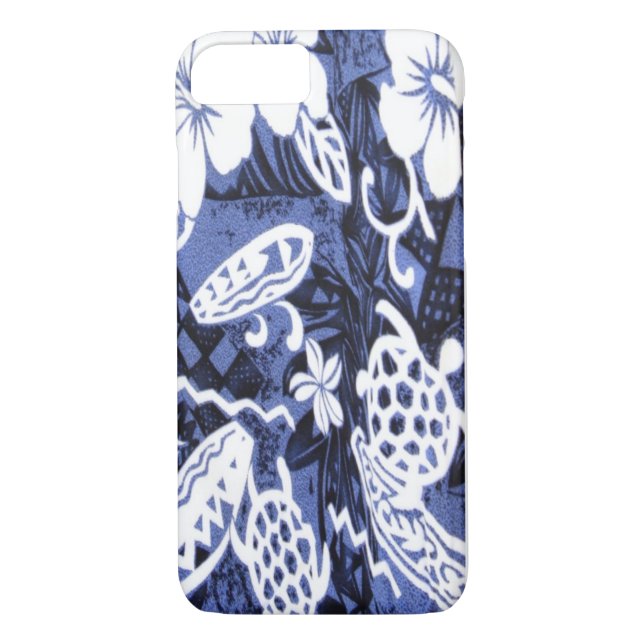 Blue Honu Hawaiian Print Case-Mate iPhone Case (Back)