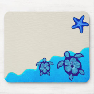 Blue Honu Turtles Mouse Pad