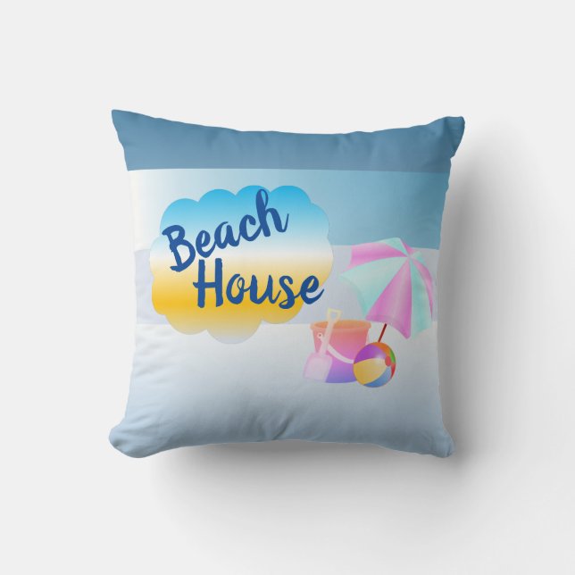 Blue Horizon Beach House Cushion (Front)