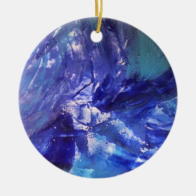 Blue horizons ' ceramic tree decoration (Front)