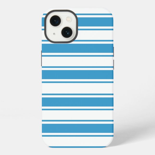 Blue Horizontal Stripe iPhone Case (Back)