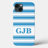 Blue Horizontal Stripe with Monogram