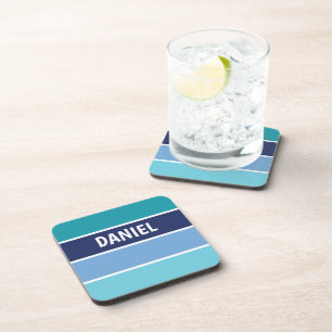 Blue Horizontal Striped Coaster