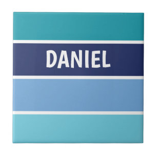Blue Horizontal Striped Tile