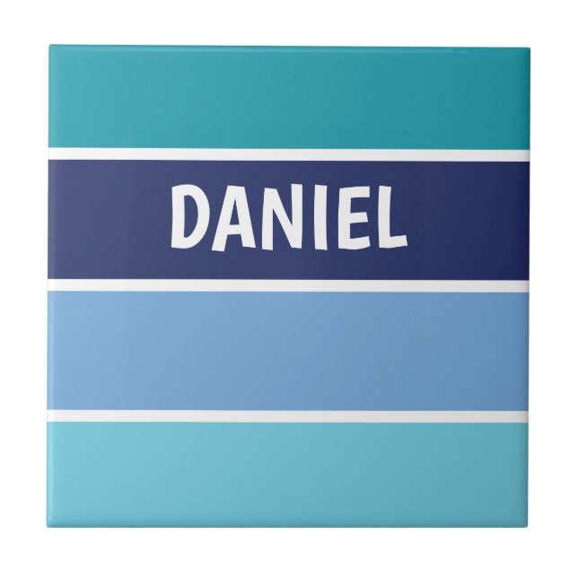 Blue Horizontal Striped Tile (Front)