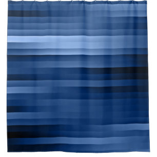 Blue Horizontal Stripes Shower Curtain
