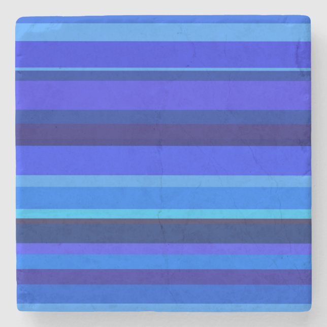 Blue horizontal stripes stone coaster (Front)