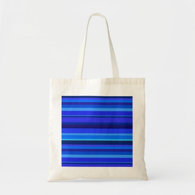 Blue horizontal stripes tote bag (Front)