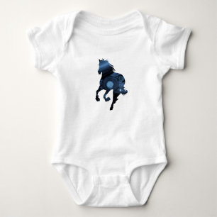Blue Horse Baby Bodysuit